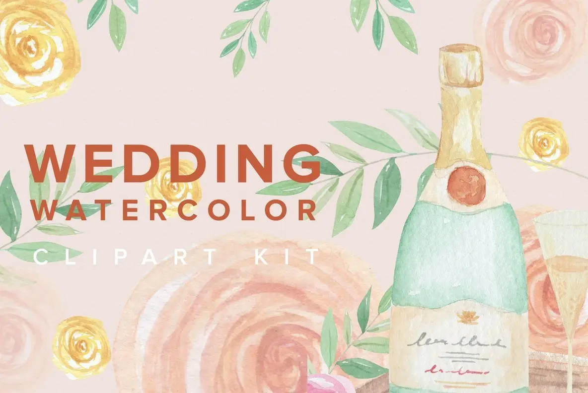 Wedding Watercolor Clipart Kit