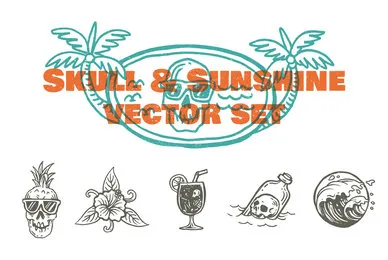 Skull  Sunshine Vector Set