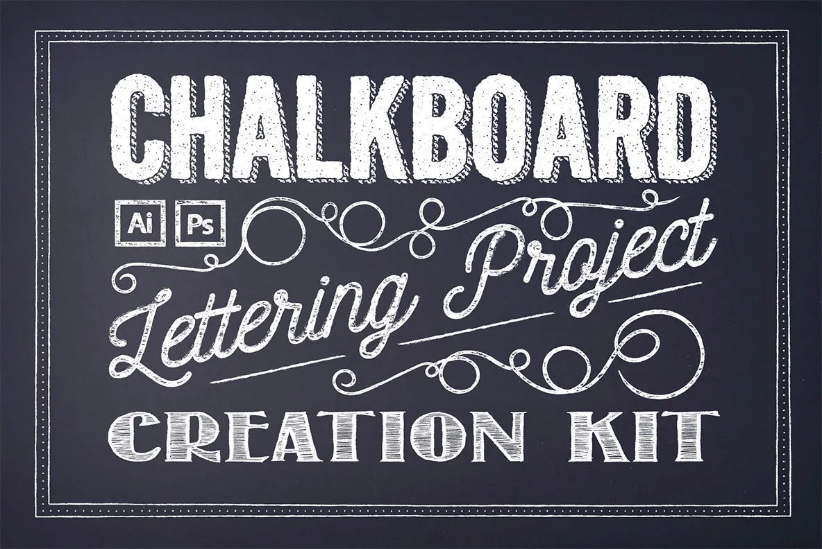 Chalkboard Lettering Project Creation Kit Graphics - YouWorkForThem