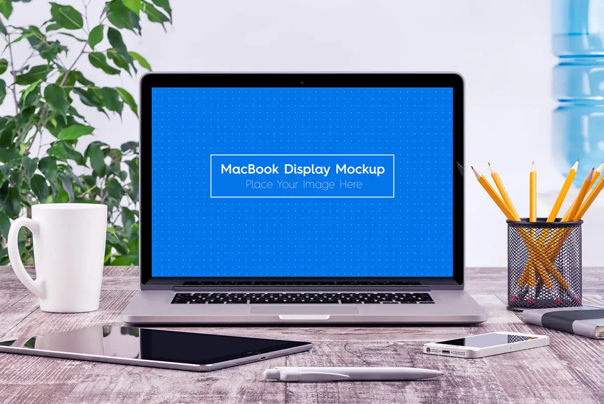 5 Workplace MacBook Display Mockups