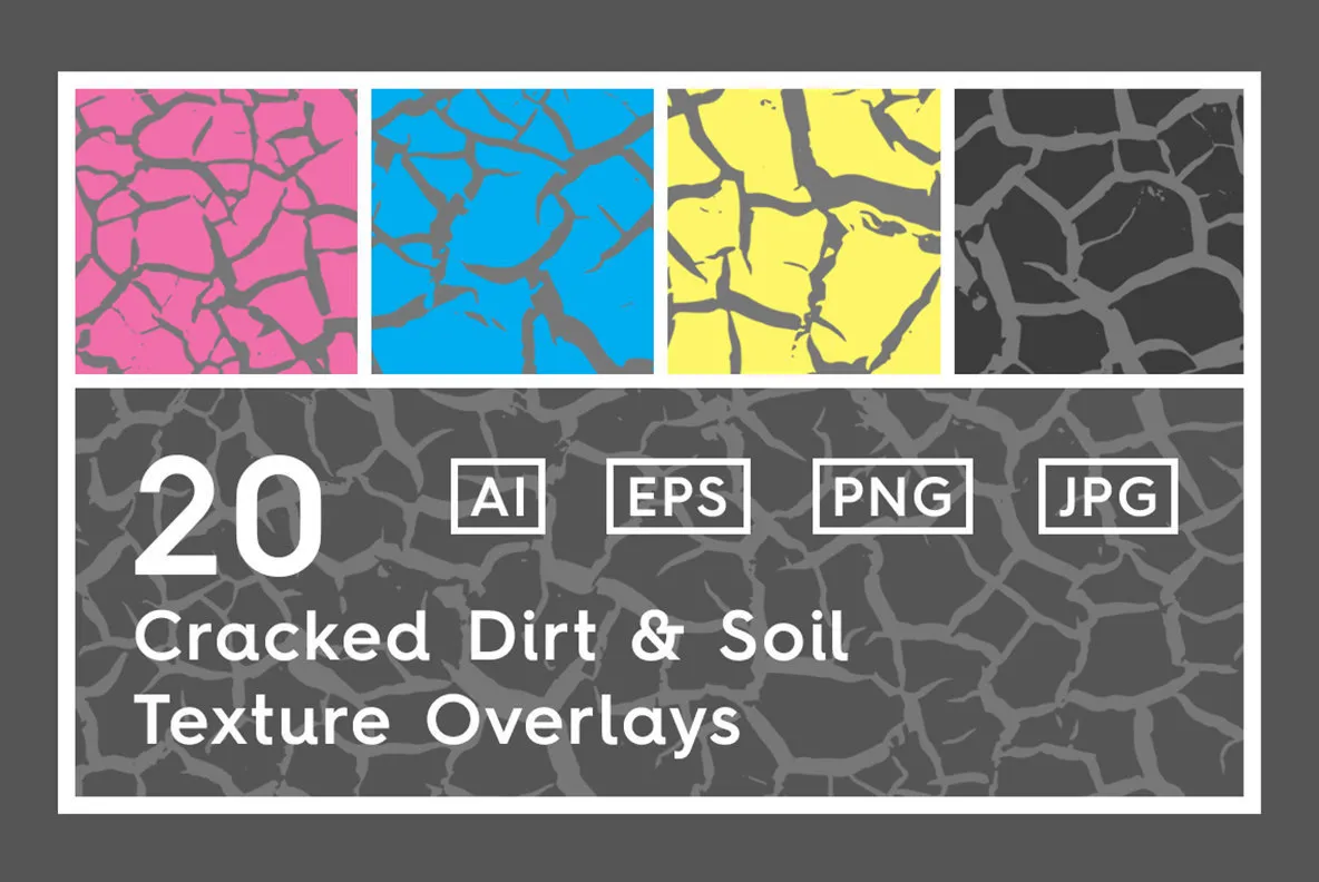 20 Cracked Dirt Texture Overlays
