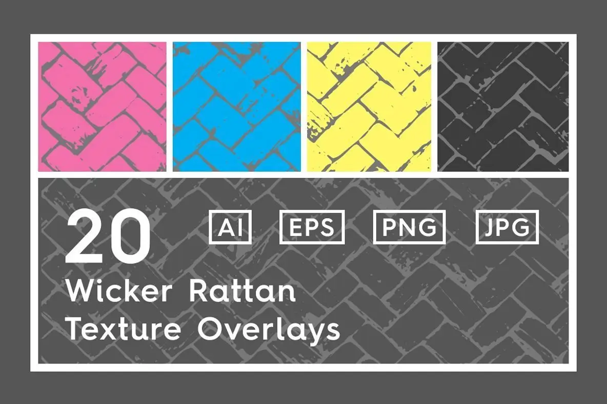 20 Wicker Rattan Texture Overlays