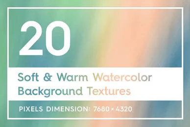 20 Soft  Warm Watercolor Backgrounds