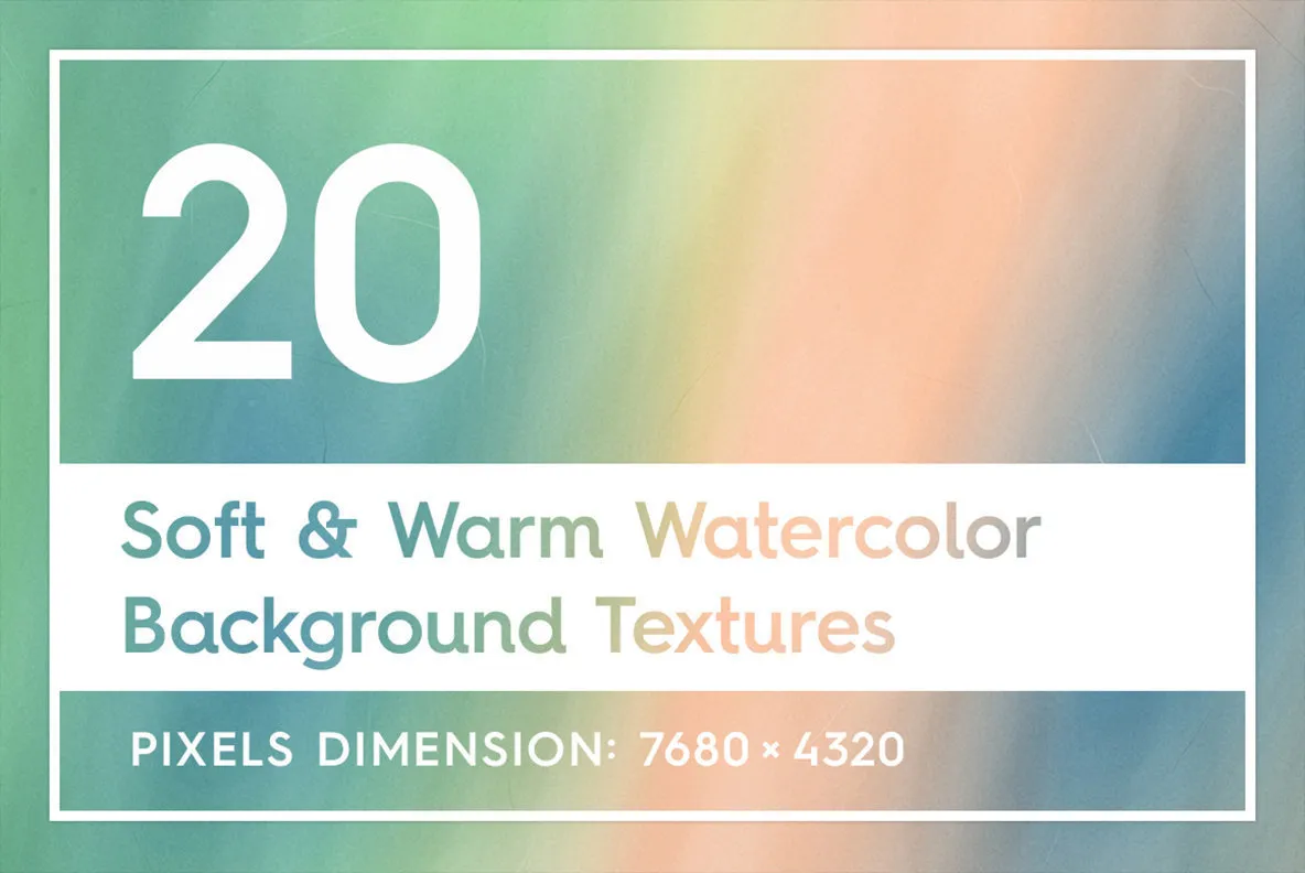 20 Soft & Warm Watercolor Backgrounds