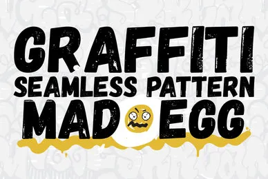 Graffiti Seamless Patterns Set Mad Egg