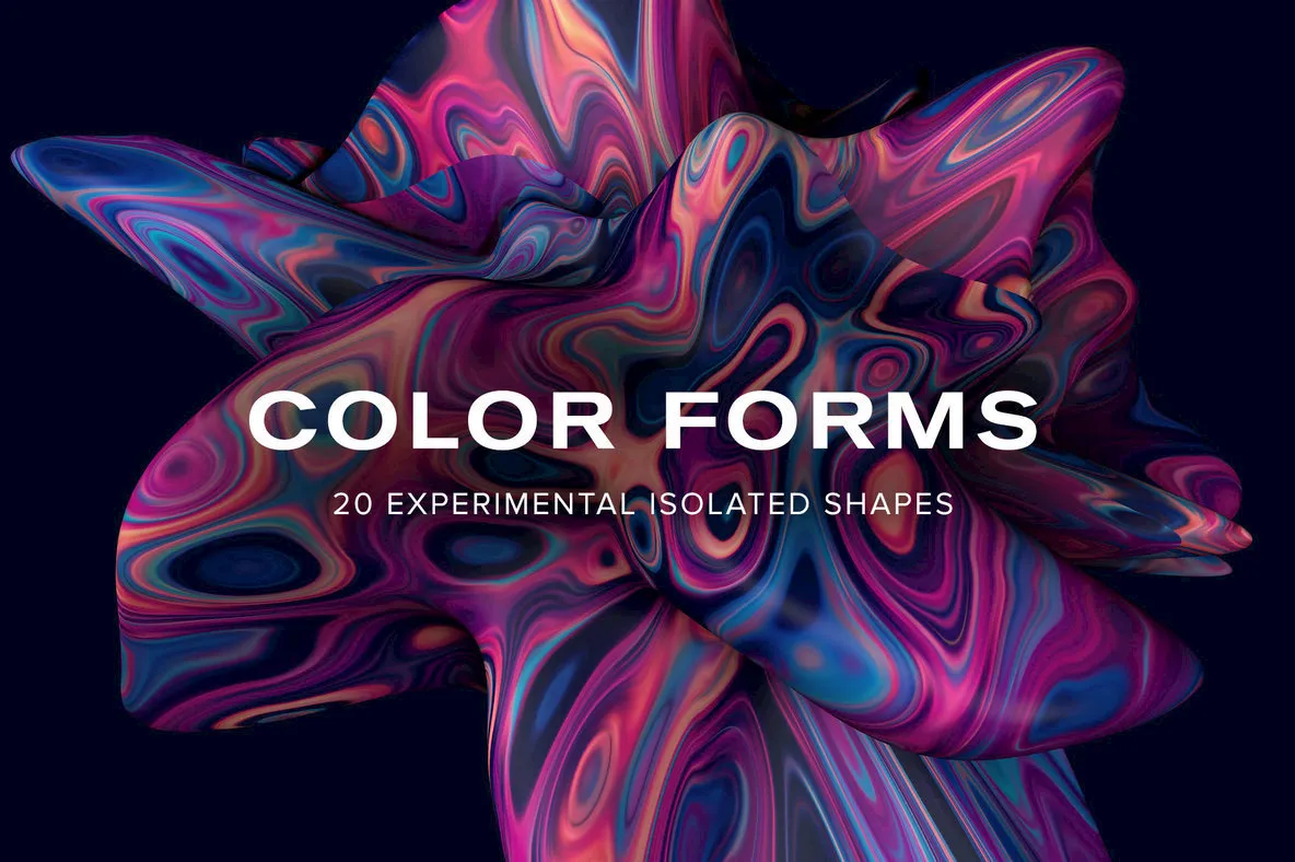 Color Forms - 20 Experimental Isolated Shapes