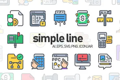 750 Simple Line Icon x2