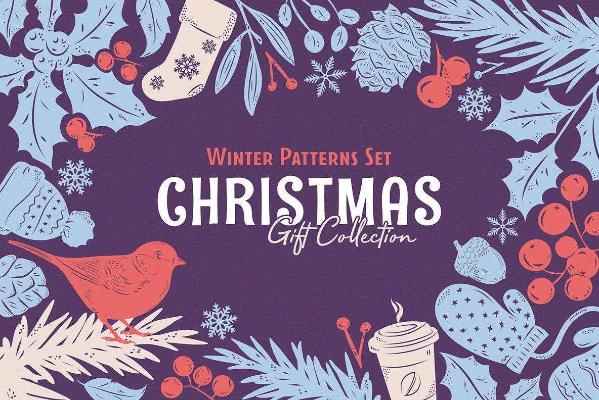 Christmas Gift - Vector Patterns Set