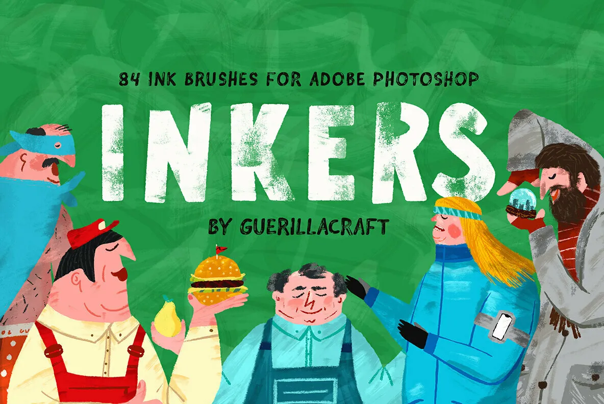 Inkers - 84 Ink Brushes for Adobe Photoshop