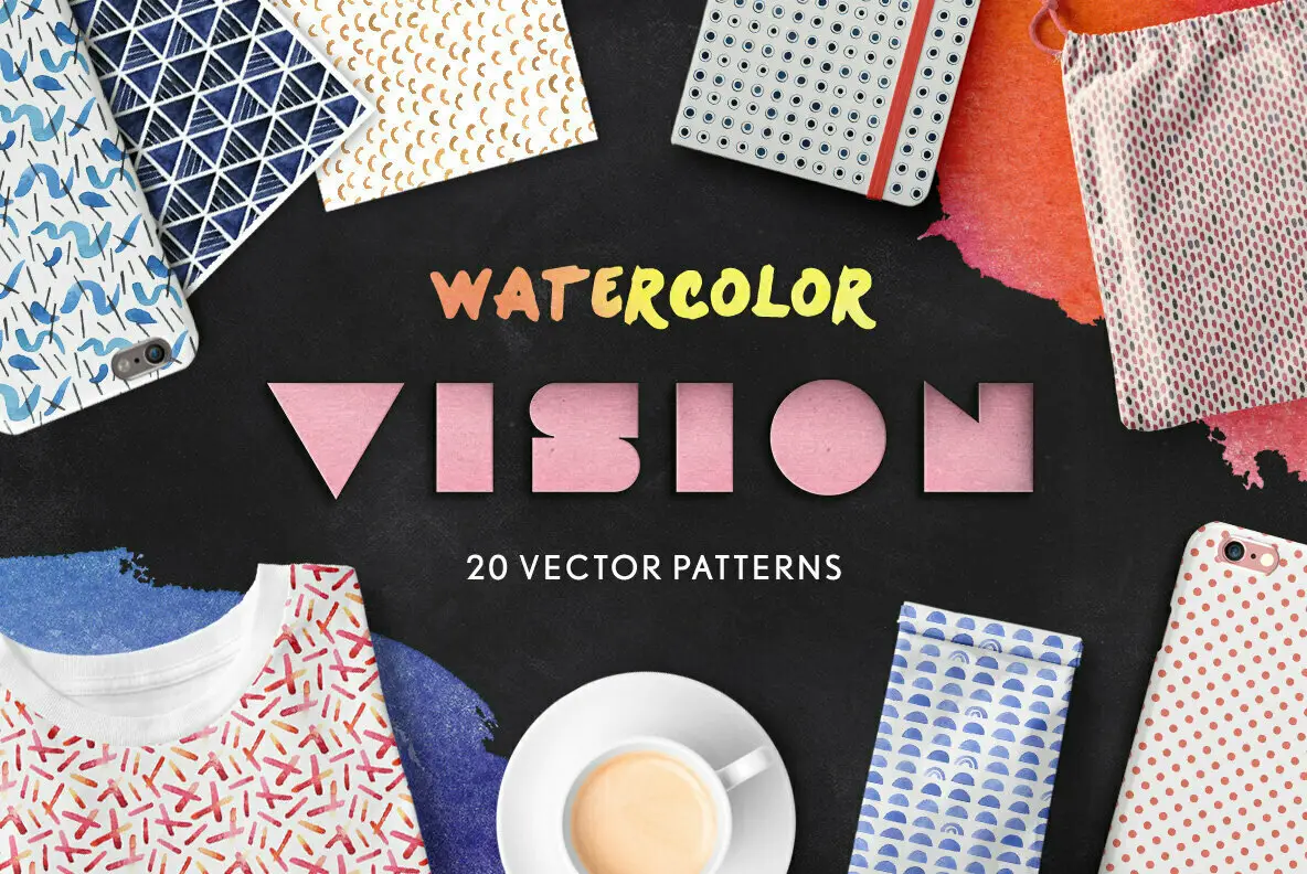 Vision - Seamless Watercolor Patterns