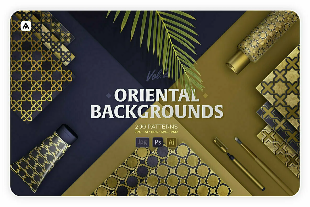 Oriental Backgrounds – 200 Decorative Patterns