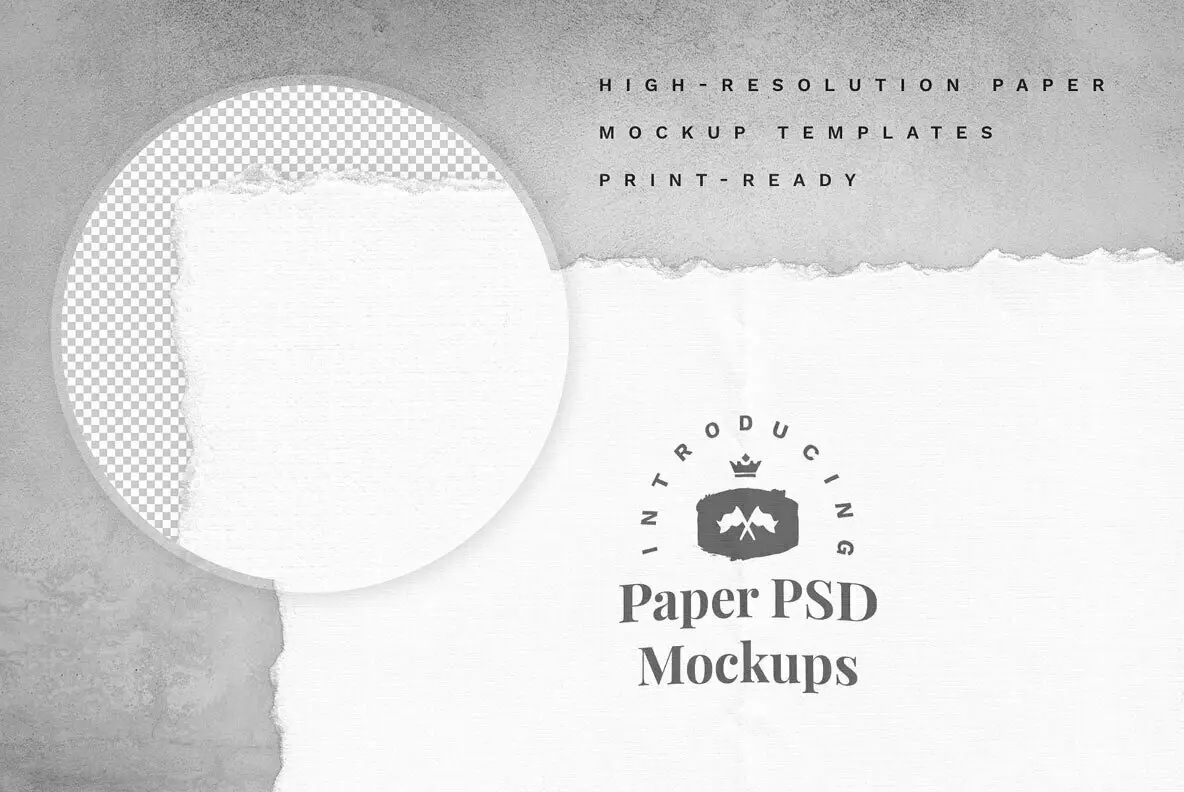 Deckle Edge Paper Mockup Set Graphics YouWorkForThem