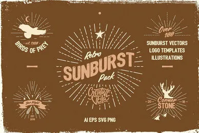 Vintage Glory     Sunburst Vector Set