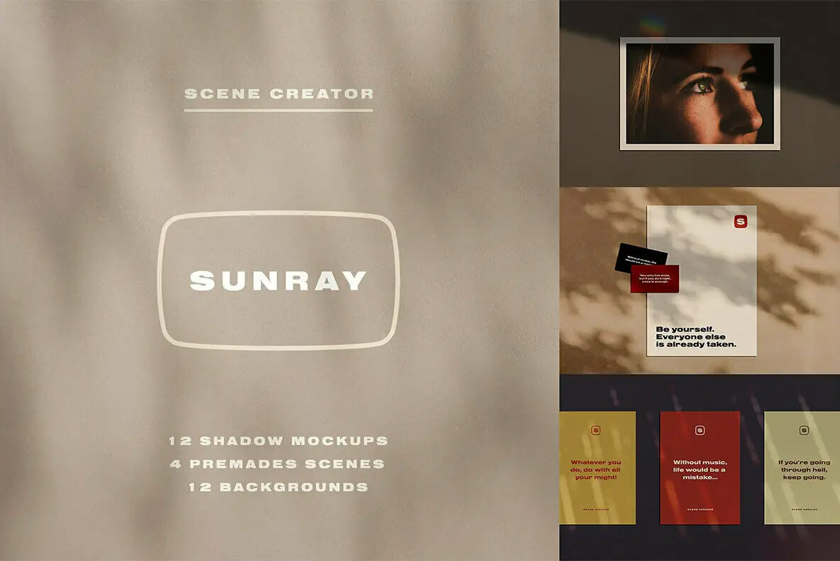 Sunray Stationery Shadow Mockups