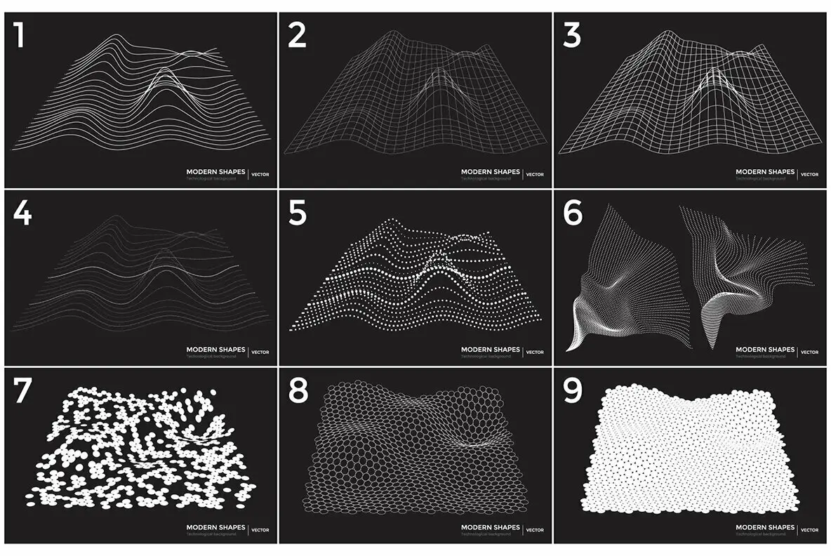 36 Technological Vector Shapes Graphics - YouWorkForThem