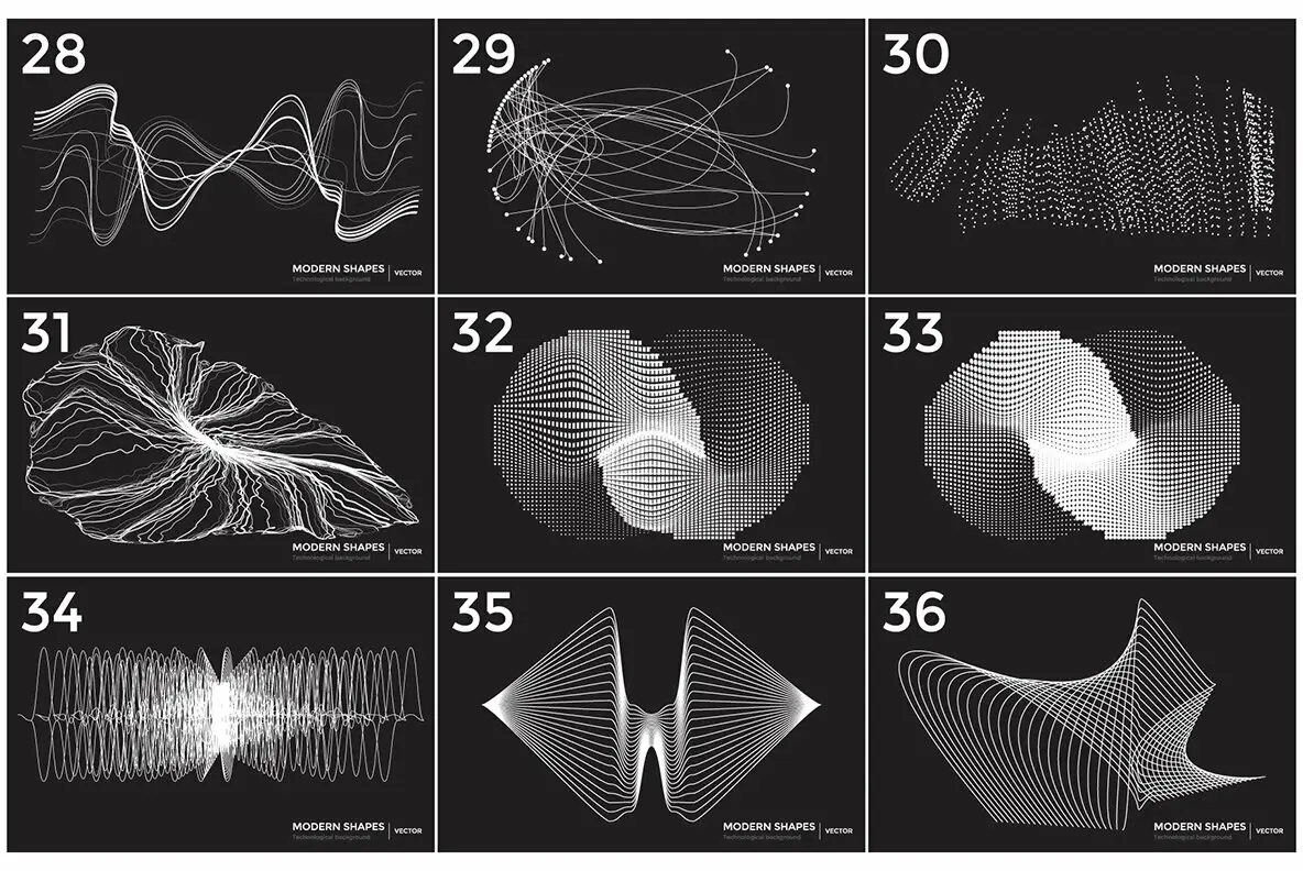 36 Technological Vector Shapes Graphics - YouWorkForThem