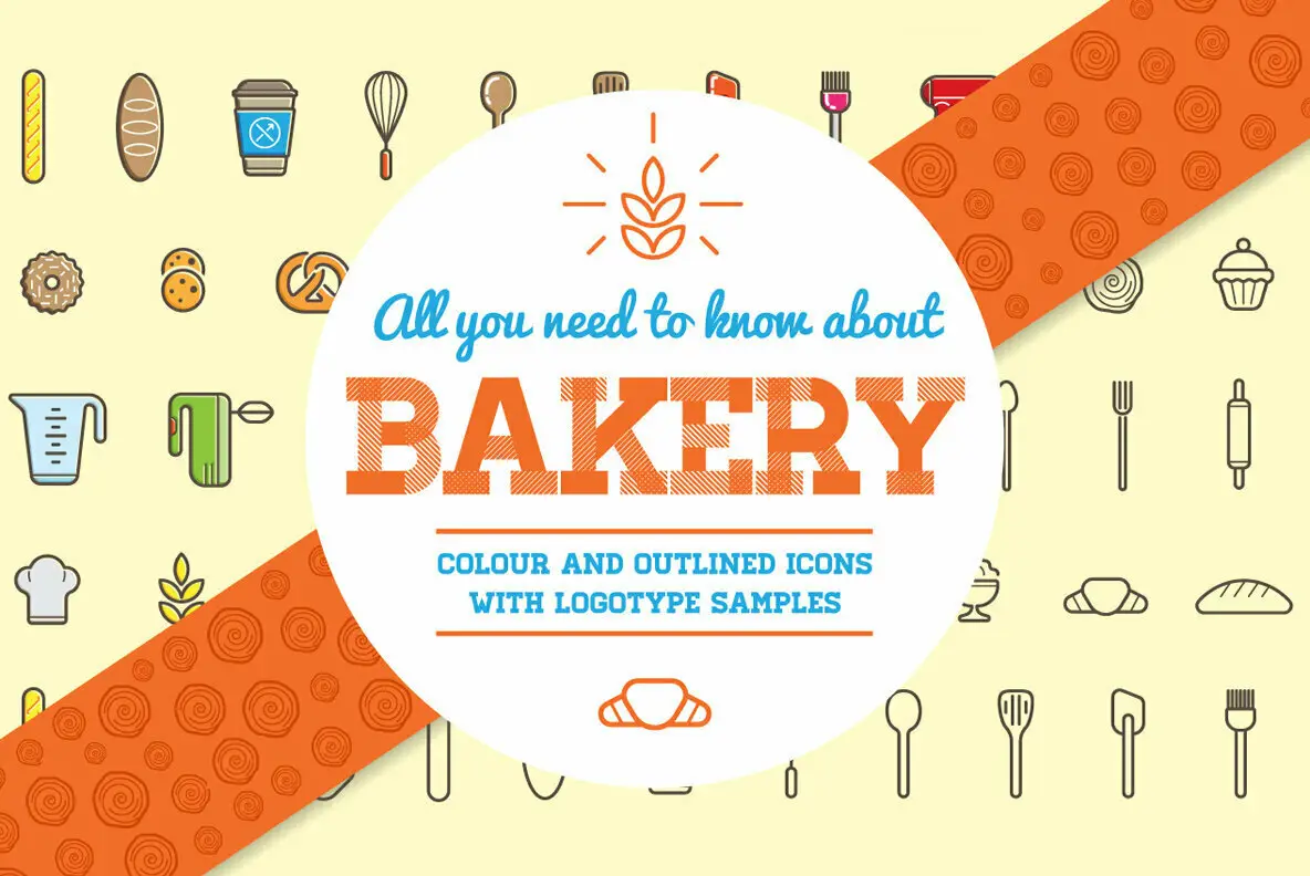 Awesome Bakery Icons and Signs Set