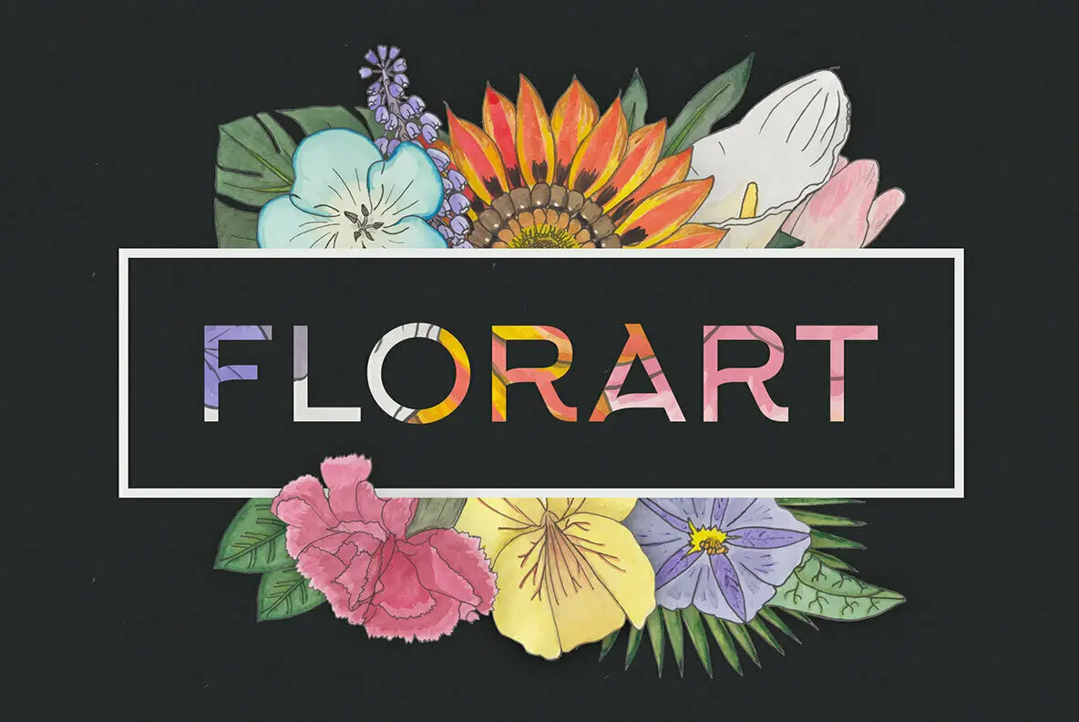 Florart Watercolor Vector Set