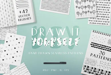 DIY Hand Drawn Seamless Patterns