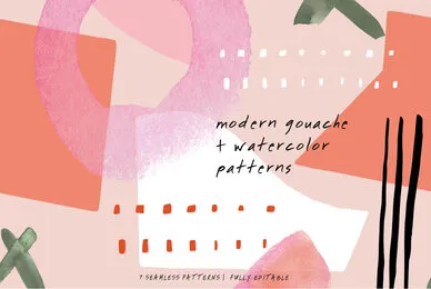 Modern Gouache and Watercolor Patterns