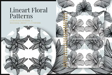 Lineart Floral Patterns  Elements