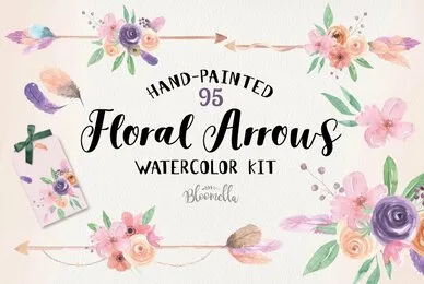 Floral Arrows Watercolor Package
