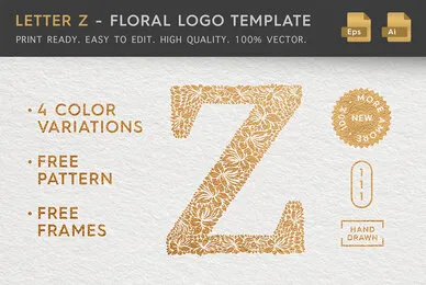 Letter Z   Floral Logo Template
