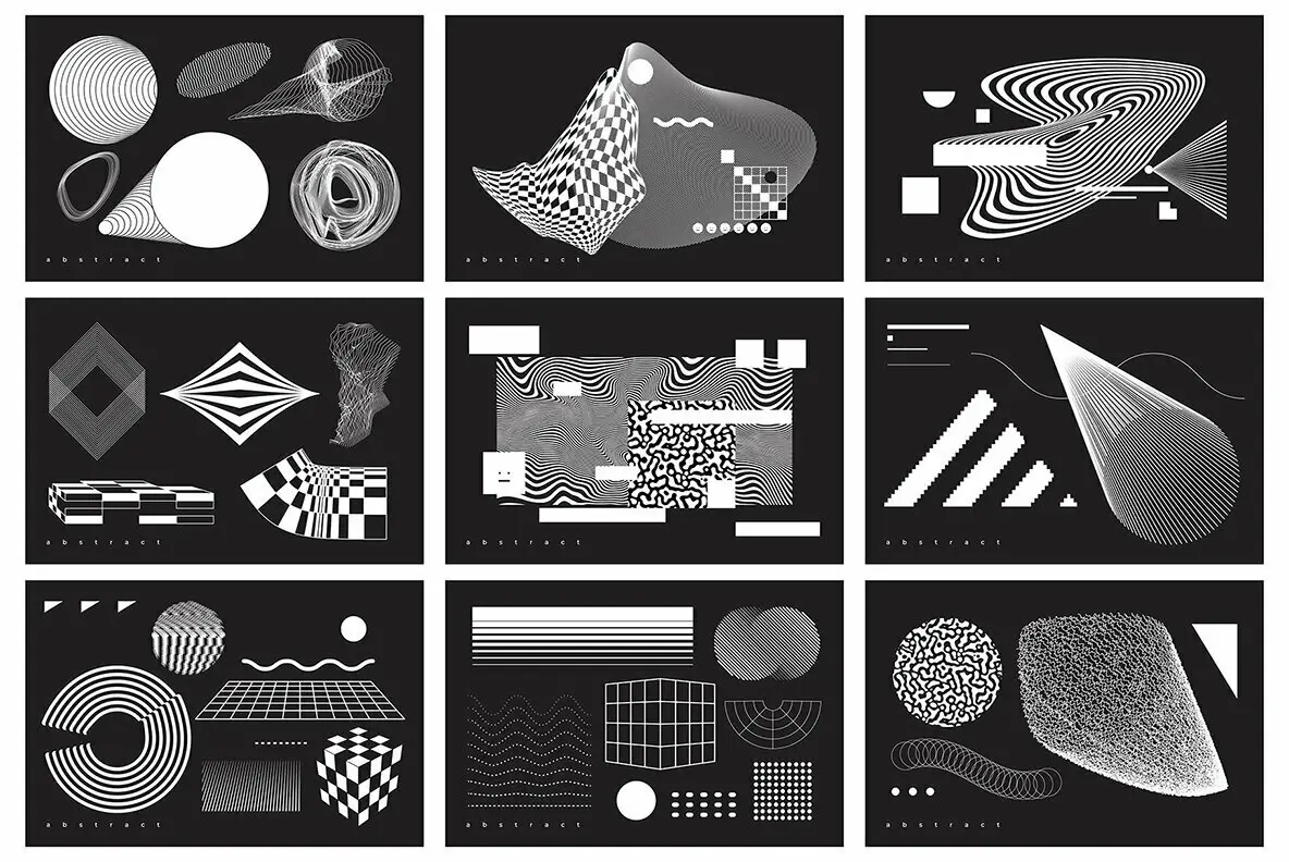 Abstract 100 Universal Vector Objects Graphics - YouWorkForThem