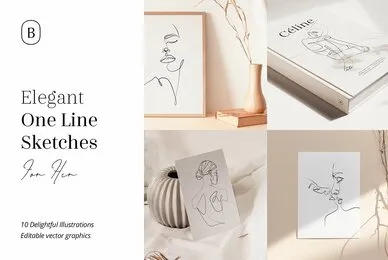 Elegant One Line Sketches