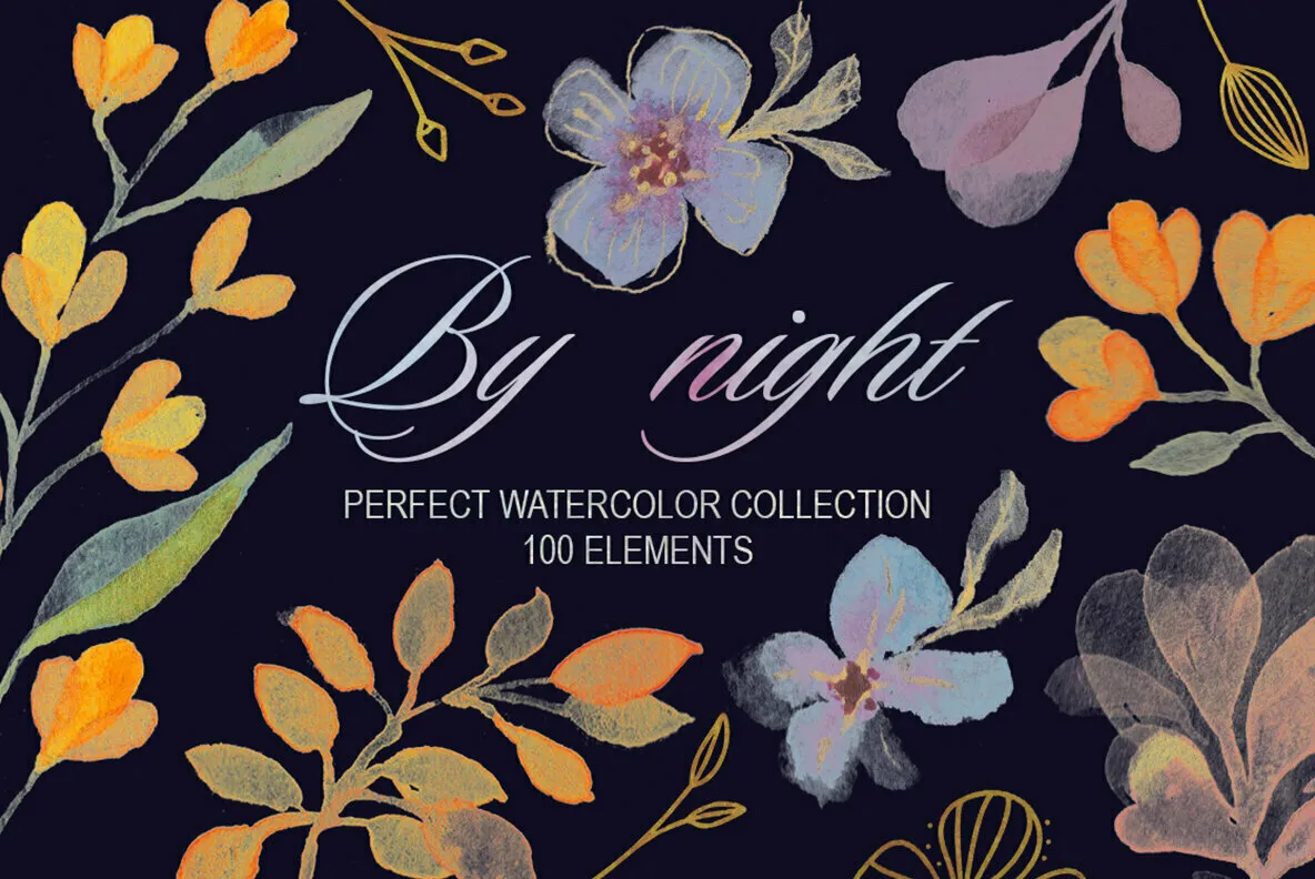 By night - Transparent Watercolor Collection