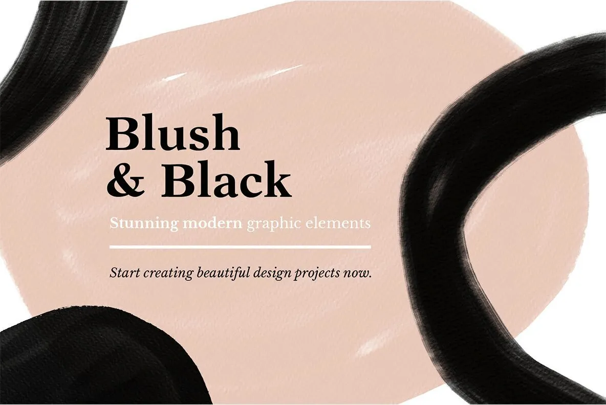 Blush & Black Organic Shapes