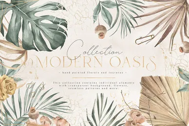 Modern Oasis Watercolor Collection
