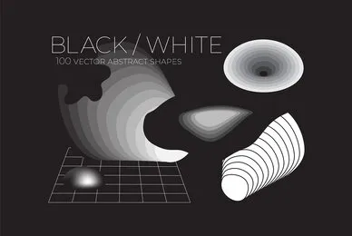 B W 100 Vector Abstract Shapes