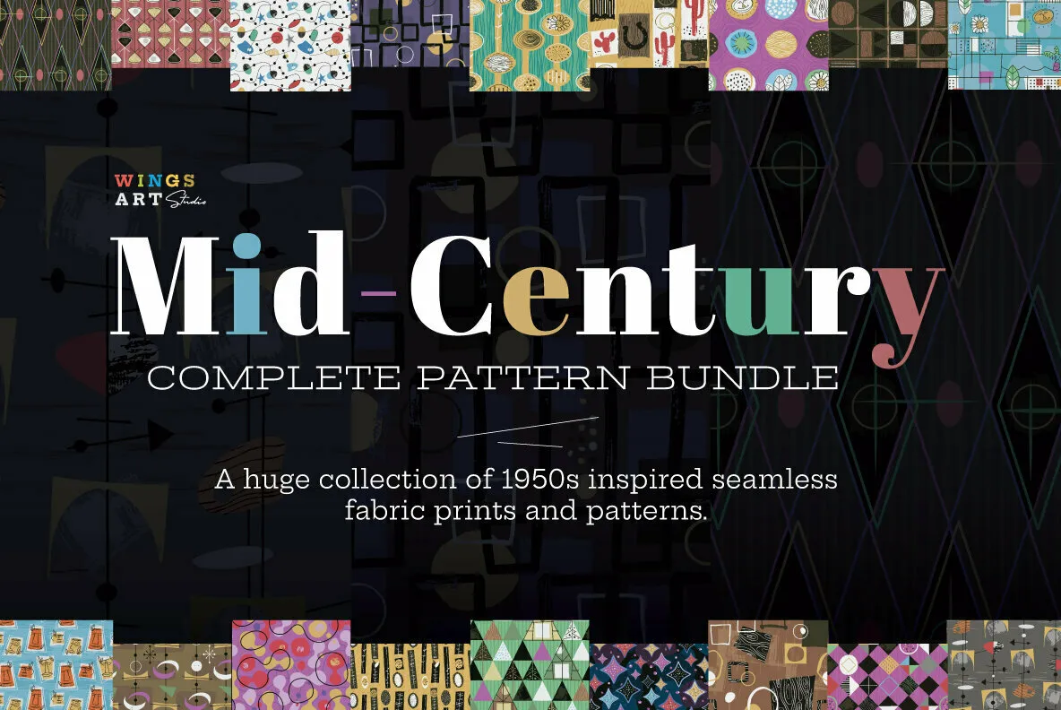 Mid-Century Seamless Patterns Collection