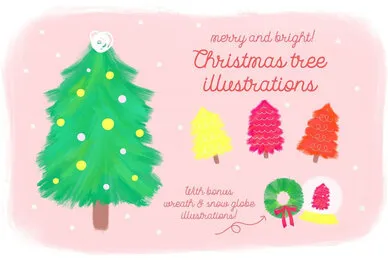 Merry  Bright Christmas Illustrations