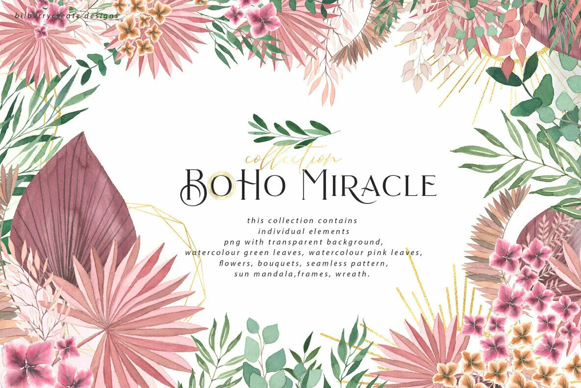 Boho Miracle Collection Graphics - YouWorkForThem
