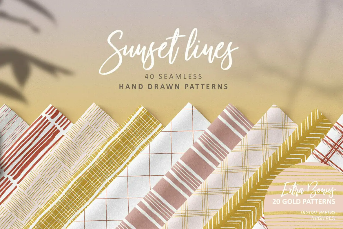 Sunset Lines Hand Drawn Patterns