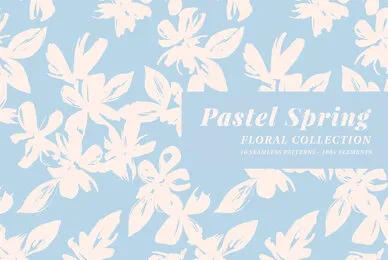 Pastel Spring Patterns  Illustrations Floral Collection
