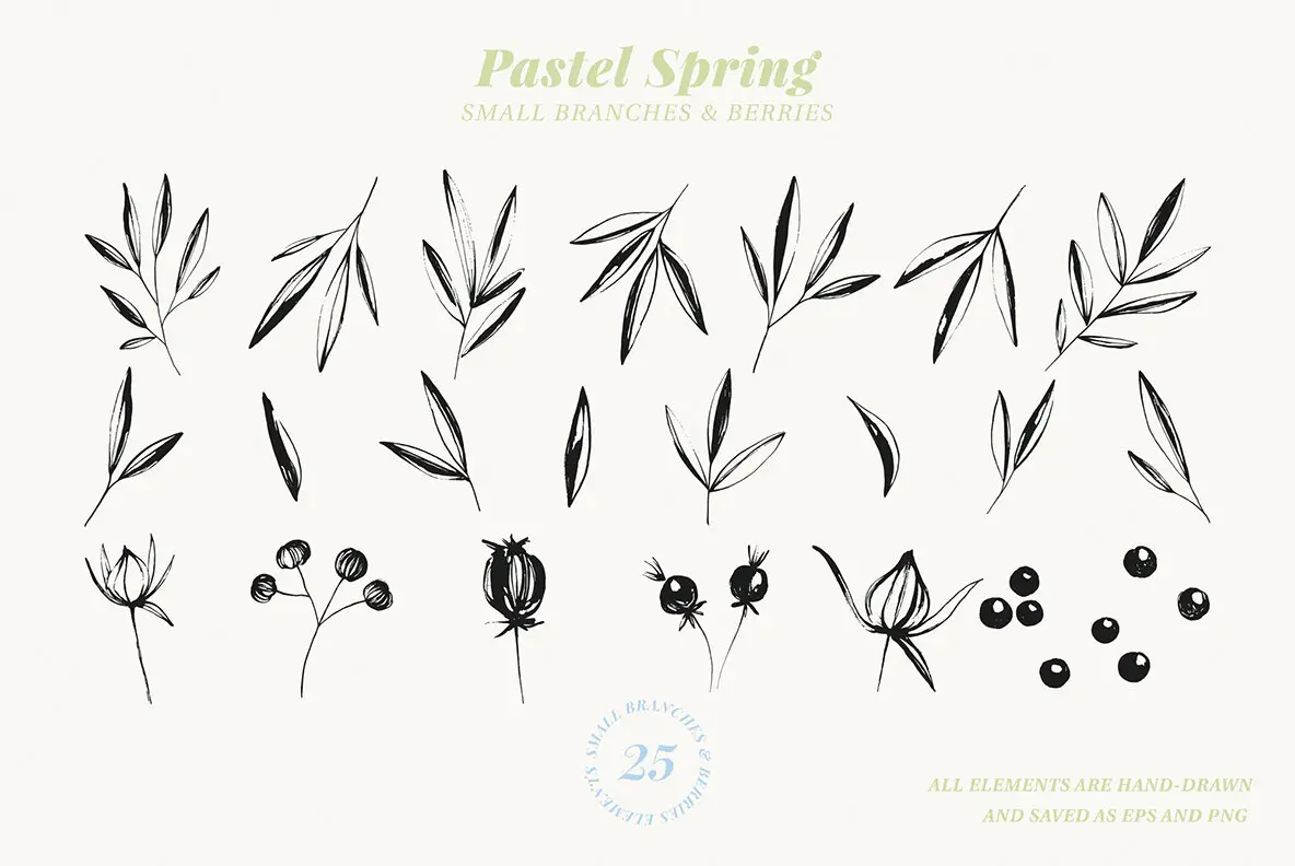 Pastel Spring Patterns Illustrations Floral Collection Graphics ...