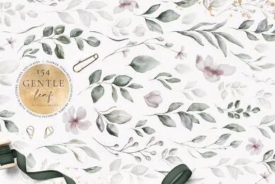 Gentle Leaf Watercolor Collection