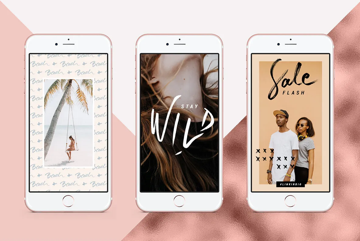 Rose Gold Instagram Stories Pack Graphics - YouWorkForThem