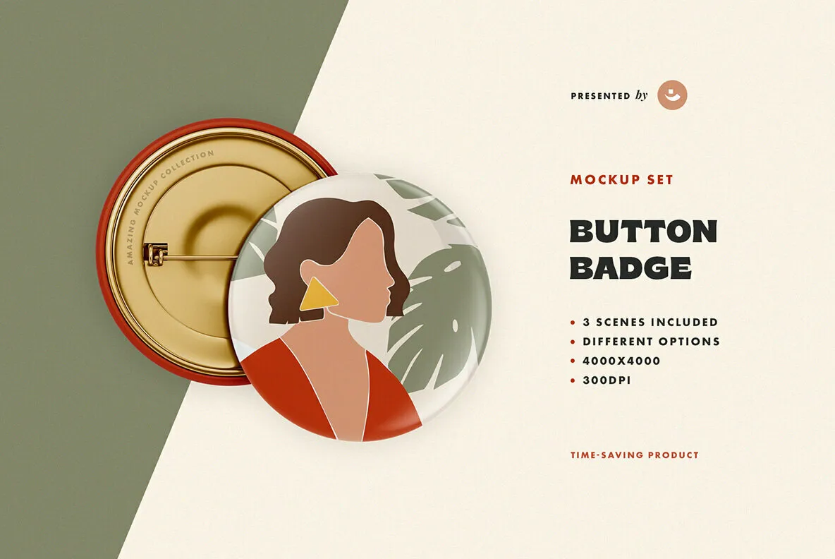 Button Badge Mockup