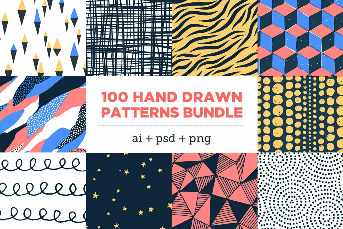 100 HandDrawn Patterns Bundle