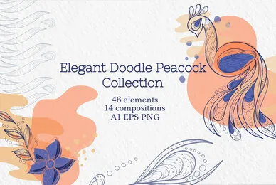 Elegant Doodle Peacock Collection
