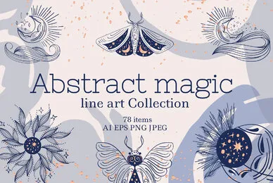 Abstract Magic Line Art Collection