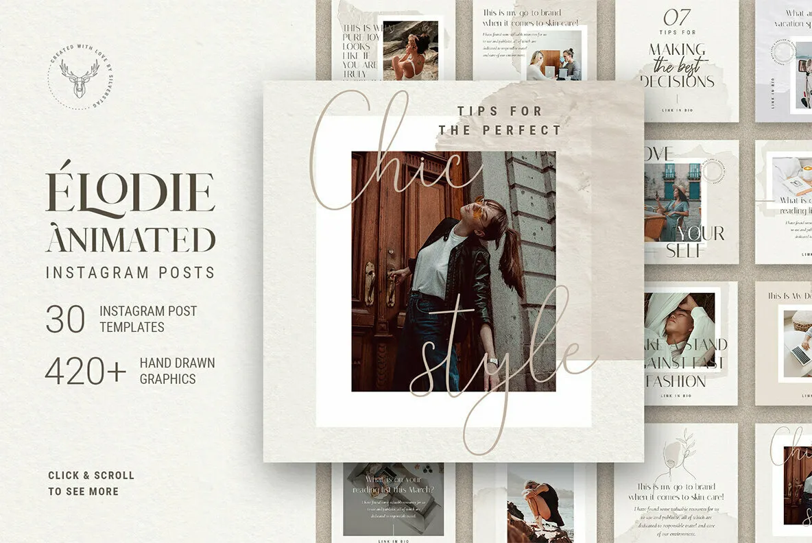 Elodie - Animated Instagram Post Templates