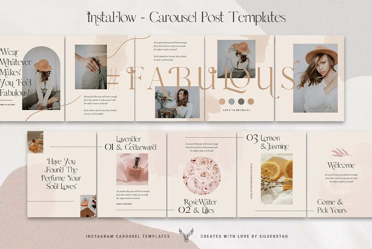 Instaflow - Instagram Carousel Post Templates Graphics - Youworkforthem