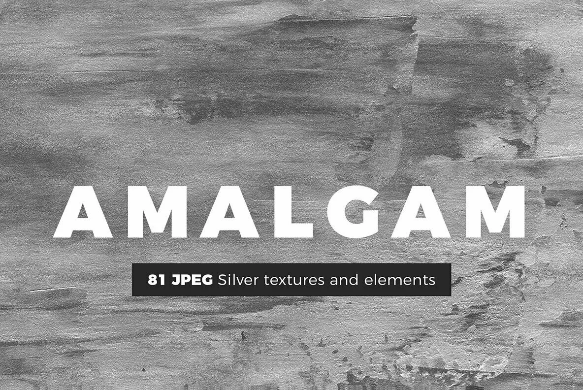 AMALGAM - Silver Foil Textures and Abstract Paint Backgrounds