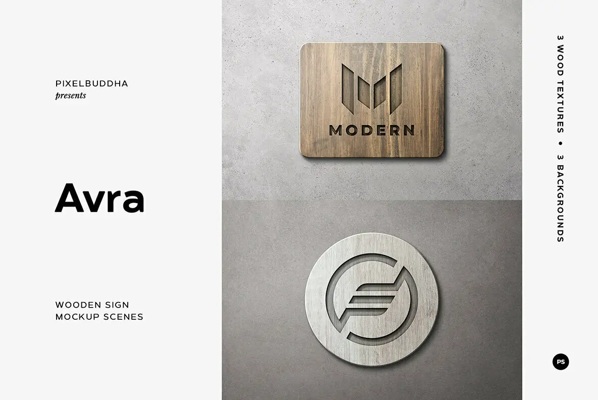 Wooden Sign Mockup Scenes