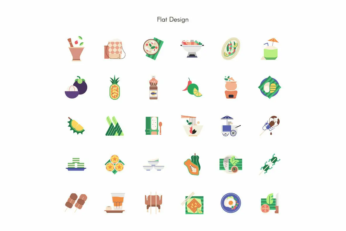 Thai Food Premium Icon Pack Graphics - YouWorkForThem